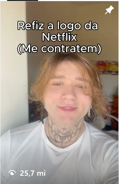 Vídeo refazendo a logo da Netflix — 25,7 milhões de views